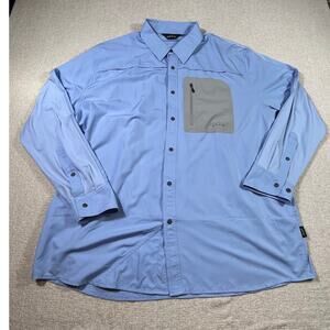 Orvis Men’s XL Blue Long Sleeve Vented Button Front Performance Fishing Shirt